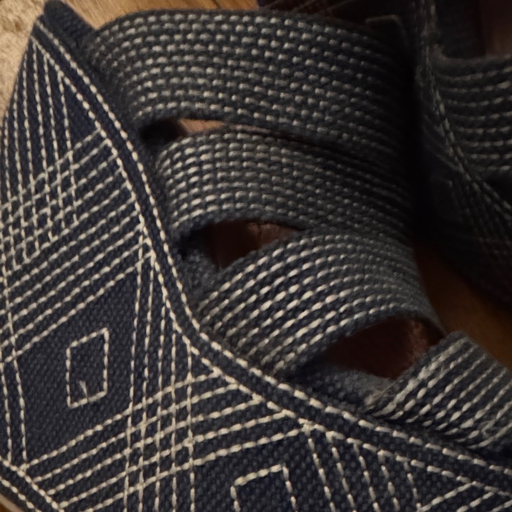 Jeffrey Campbell Navy and White Platform Sandals - Picture 7 of 7